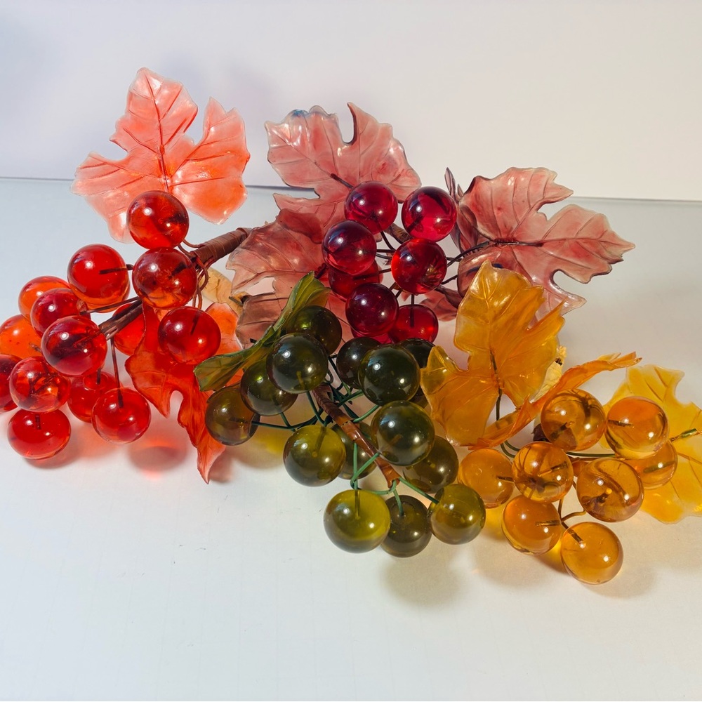Vintage Acrylic Grape Clusters Decor